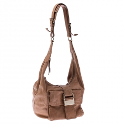 مملوكة مسبقًا Givenchy Tan Leather Buckle Hobo 