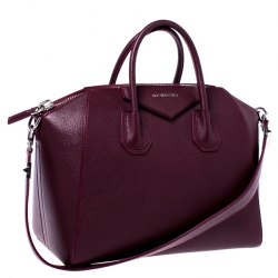 Givenchy Burgundy Leather Medium Antigona Satchel