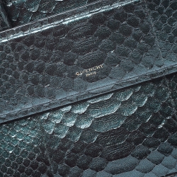 Pre Owned Givenchy Green Metallic Python Mini Horizon Crossbody Bag
