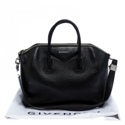 Pre Owned Givenchy Black Leather Medium Antigona Satchel