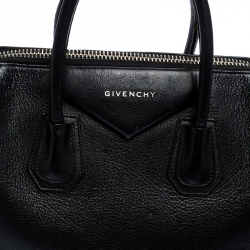 Pre Owned Givenchy Black Leather Medium Antigona Satchel