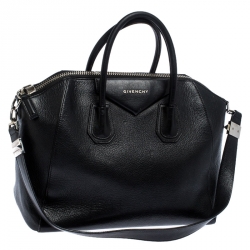 Pre Owned Givenchy Black Leather Medium Antigona Satchel