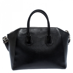 Pre Owned Givenchy Black Leather Medium Antigona Satchel