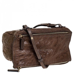 Pre Owned Givenchy Brown Leather Mini Pandora Sugar Crossbody Bag