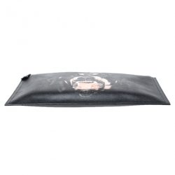 Pre Owned Givenchy Black Coated Canvas Rottweiler Face Clutch