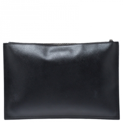 Pre Owned Givenchy Black Coated Canvas Rottweiler Face Clutch