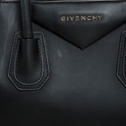 Pre Owned Givenchy Black Matte/Patent Leather Small Antigona Satchel