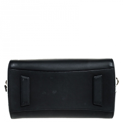 Pre Owned Givenchy Black Matte/Patent Leather Small Antigona Satchel