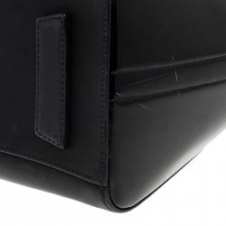 Pre Owned Givenchy Black Matte/Patent Leather Small Antigona Satchel