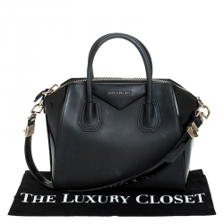 Pre Owned Givenchy Black Matte/Patent Leather Small Antigona Satchel