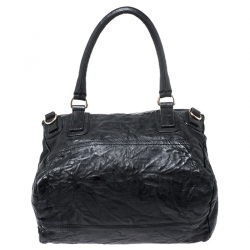 Pre Owned Givenchy Black Crinkled Leather Large Pandora Bag