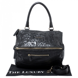 Pre Owned Givenchy Black Crinkled Leather Large Pandora Bag
