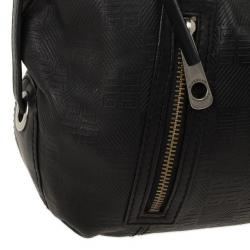 Pre Owned Givenchy Black Monogram Embossed Leather Hobo