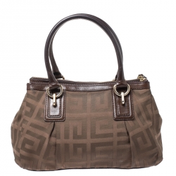 Pre Owned حقيبة جيفنشي كانفاس وجلد بني بالشعار