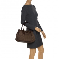 Pre Owned حقيبة جيفنشي كانفاس وجلد بني بالشعار