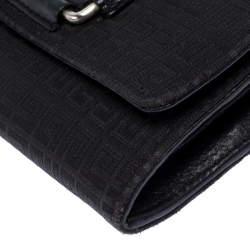 Pre Owned محفظة جيفنشي كانفاس أسود بالشعار بإبزيم