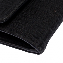 Pre Owned محفظة جيفنشي كانفاس أسود بالشعار بإبزيم