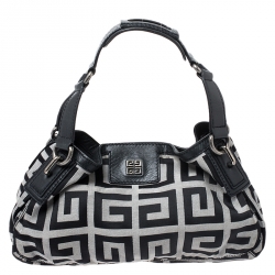 Pre Owned Givenchy Black Signature Canvas Shoulder Bag