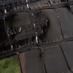 Pre Owned Givenchy Black Croc Embossed Leather Easy Tote