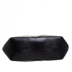 Pre Owned Givenchy Black Croc Embossed Leather Easy Tote