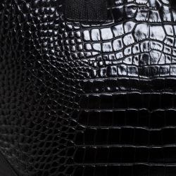 Pre Owned Givenchy Black Croc Embossed Leather Easy Tote