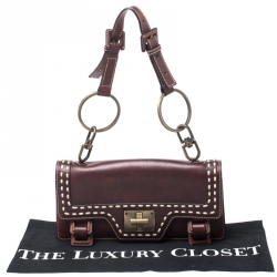 Pre Owned حقيبة كتف جيفنشي جلد بنية