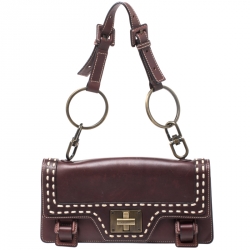 Pre Owned حقيبة كتف جيفنشي جلد بنية