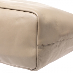 Pre Owned Givenchy Dark Beige Leather Antigona Shopper Tote with Pouch