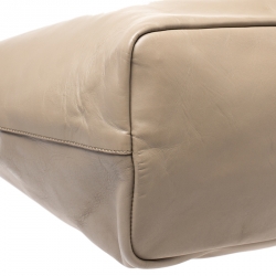 Pre Owned Givenchy Dark Beige Leather Antigona Shopper Tote with Pouch