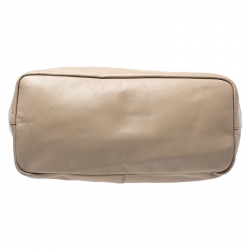 Pre Owned Givenchy Dark Beige Leather Antigona Shopper Tote with Pouch