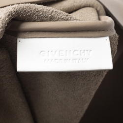 Pre Owned Givenchy Dark Beige Leather Antigona Shopper Tote with Pouch