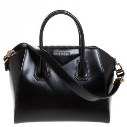 Pre Owned Givenchy Black Leather Small Antigona Satchel