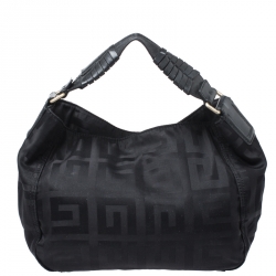 Pre Owned حقيبة جيفنشي جلد ونايلون شهيرة سوداء