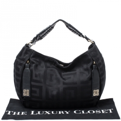 Pre Owned حقيبة جيفنشي جلد ونايلون شهيرة سوداء