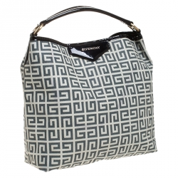 Pre Owned حقيبة جيفنشي كانفاس مقوى بالشعار رصاصي