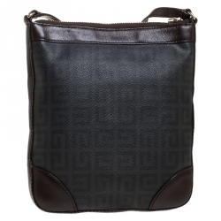 Givenchy Black/Brown Monogram Coated Canvas and Leather Messenger Bag