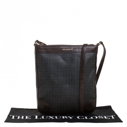 Givenchy Black/Brown Monogram Coated Canvas and Leather Messenger Bag