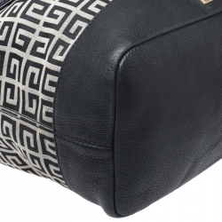 Pre Owned Givenchy Grey/Black Monogram Canvas and Leather Tote