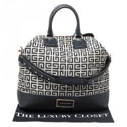 Pre Owned Givenchy Grey/Black Monogram Canvas and Leather Tote