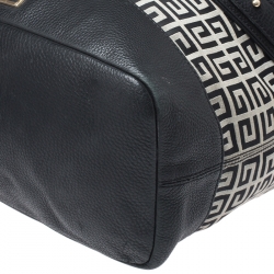 Pre Owned Givenchy Grey/Black Monogram Canvas and Leather Tote