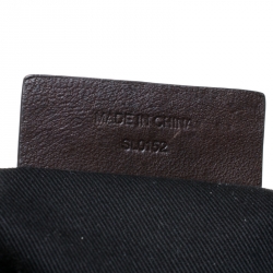 Pre Owned حقيبة يد جيفنشي جلد وكانفاس مقوي مونوغرامية بنية / سوداء