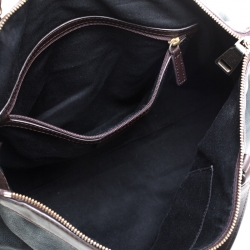 Pre Owned حقيبة يد جيفنشي جلد وكانفاس مقوي مونوغرامية بنية / سوداء