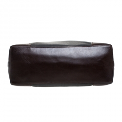 Pre Owned حقيبة يد جيفنشي جلد وكانفاس مقوي مونوغرامية بنية / سوداء