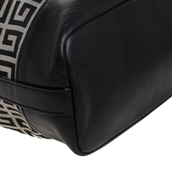 Pre Owned Givenchy Black/Grey Monogram Canvas and Leather Hobo