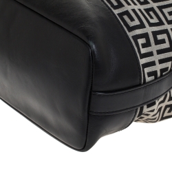 Pre Owned Givenchy Black/Grey Monogram Canvas and Leather Hobo