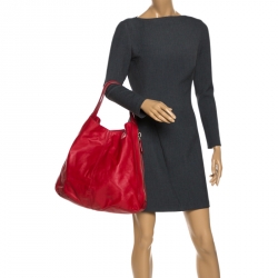 Pre Owned حقيبة يد جيفنشي سحاب جانبي جلد حمراء