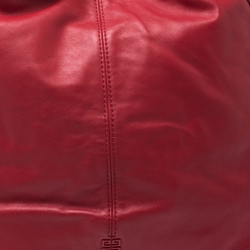 Pre Owned حقيبة يد جيفنشي سحاب جانبي جلد حمراء