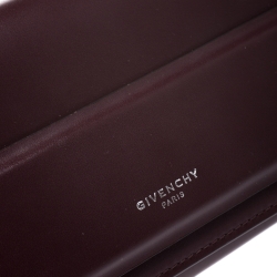 Pre Owned Givenchy Burgundy Leather Horizon Continental Wallet
