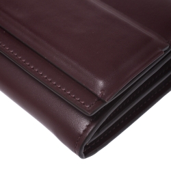 Pre Owned Givenchy Burgundy Leather Horizon Continental Wallet