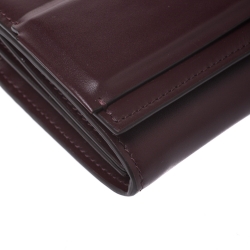 Pre Owned Givenchy Burgundy Leather Horizon Continental Wallet